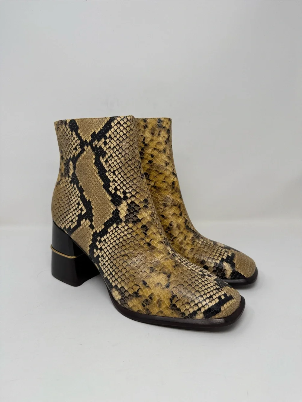 New Tory Burch Leather Ankle Boot Snake Embossed Sz 9.5